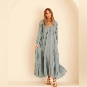 NWOT Natalie Martin Sammie Maxi Dress Shangri La Periwinkle Women’s XS